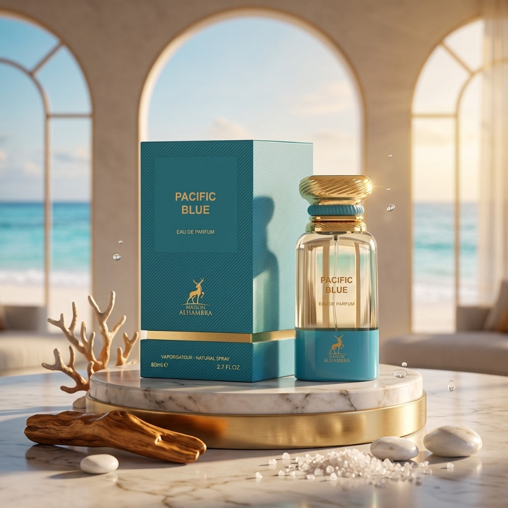 Maison Alhambra Pacific Blue Eau de Parfum 80ml unisex perfume bottle for men and women